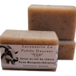 savon lait de chèvre rose musquée /géranium